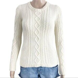 Madewell Cable Knit 100% Merino Wool crew neck sweater style 08269 size small